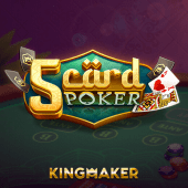 5 Card Poker cards tile artwork with poker hand