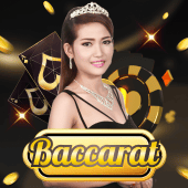 Baccarat A live casino tile artwork with banker cards